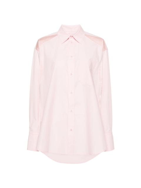 panelled cotton-poplin shirt