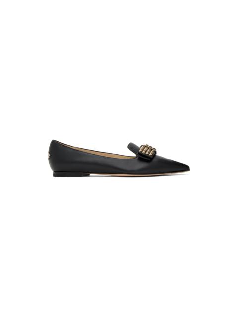 JIMMY CHOO Black Gala Ballerina Flats