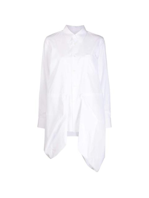 asymmetric-hem cotton shirt