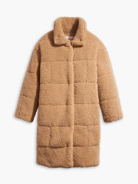 QUILTED SHERPA FULL LENGTH TEDDY COAT