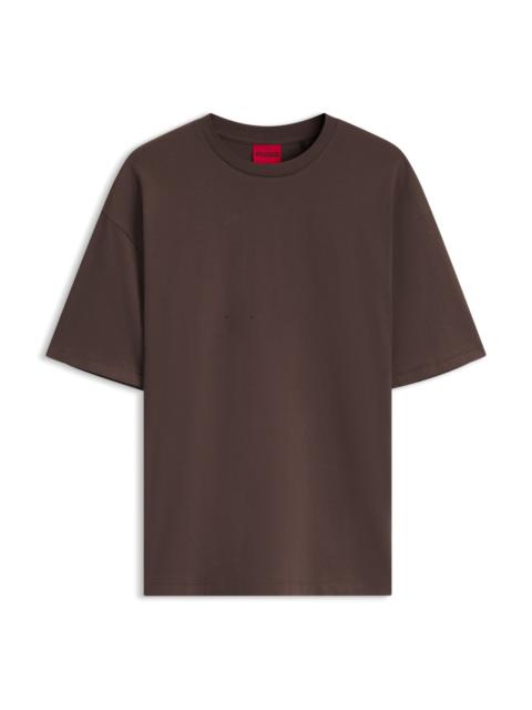HUGO OVERSIZED-FIT COTTON T-SHIRT WITH MIXED BRANDING