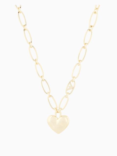 EMPORIO ARMANI GOLD-TONE BRASS PENDANT NECKLACE