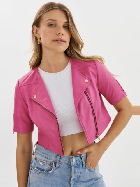 LAMARQUE KIRSI GOLD | Cropped Biker Jacket