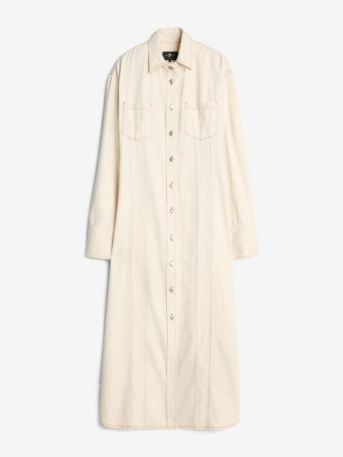 7 For All Mankind Denim Maxi Shirtdress in Solitary Star