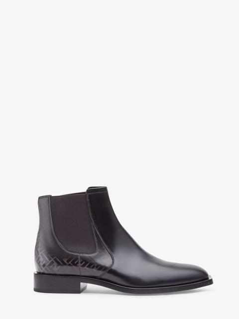 FENDI Black leather ankle boots