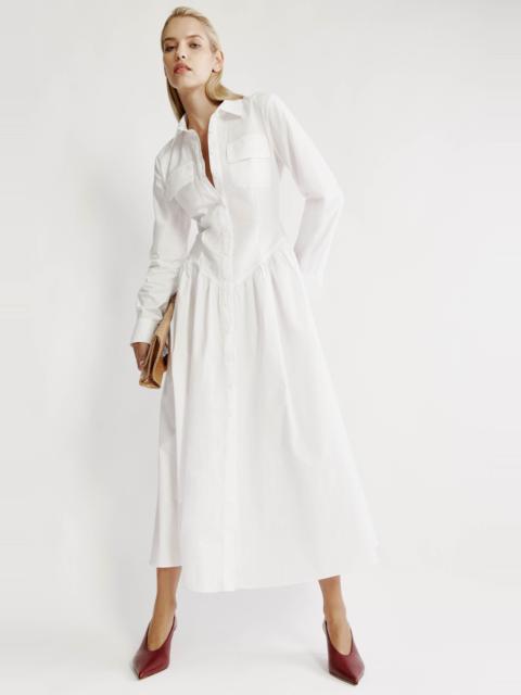 BARDOT Agatha Fitted Shirt Dress In Orchid White