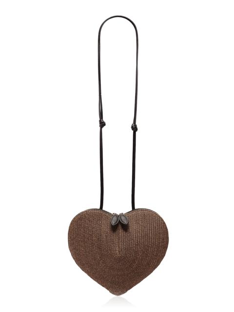 Alaïa Le Coeur Braided Crossbody Bag brown
