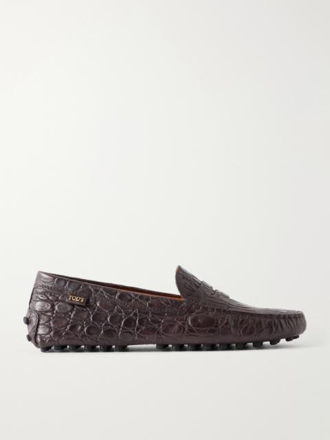 Tod's Gommino Croc-effect Leather Loafers