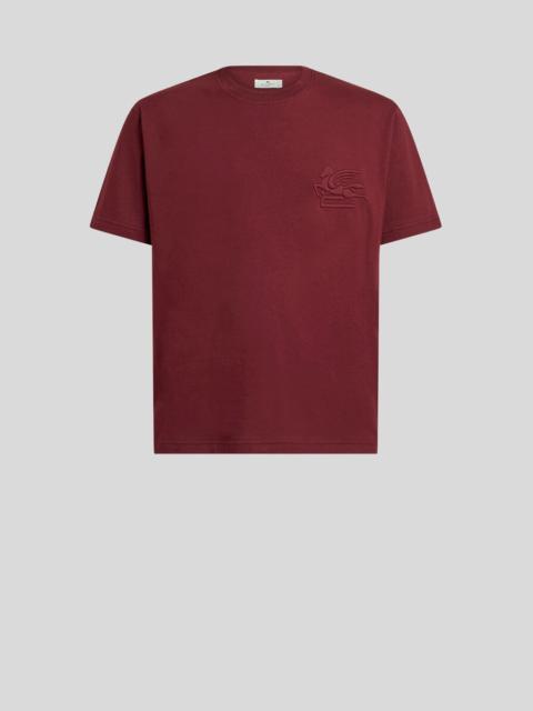 Etro COTTON JERSEY T-SHIRT WITH RAISED PEGASO LOGO