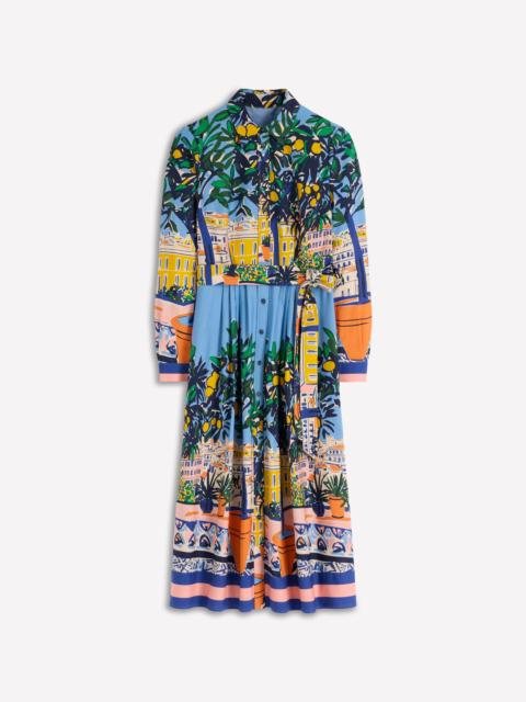 BODEN Alexa Long Sleeve Midi Dress-Multi Balcony Scene