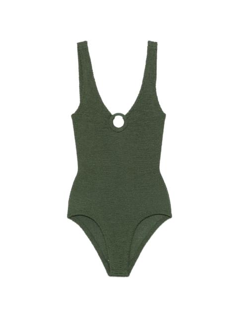 Hunza G Celine ring-detail crinkle swimsuit