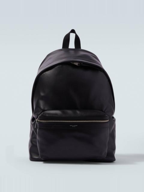 SAINT LAURENT Leather-trimmed backpack