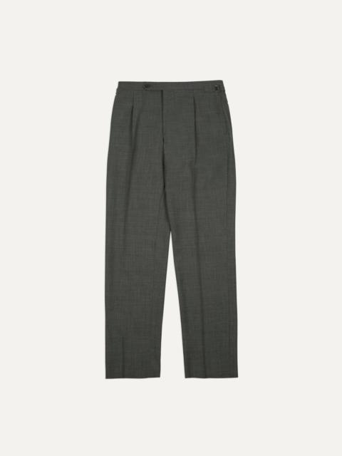Drake's Light Grey Fresco Lite® Single Pleat Trouser