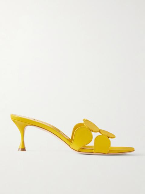 Manolo Blahnik Haribalmu 50 Leather Mules