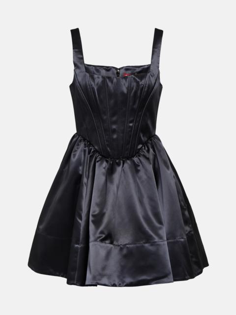 STAUD Landscape satin minidress