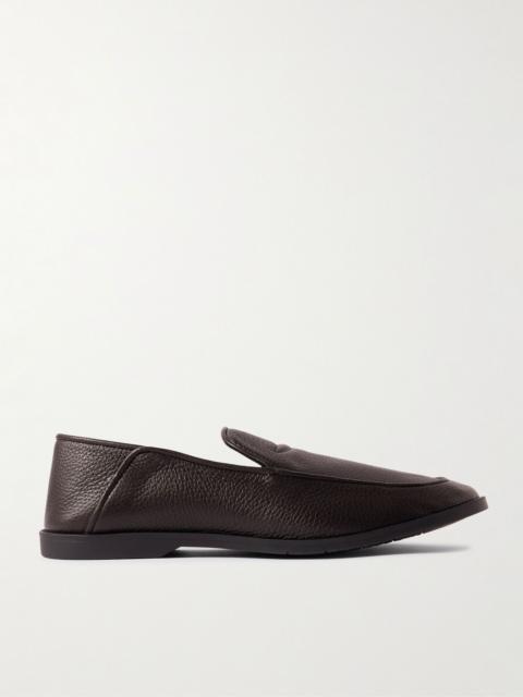 GEORGE CLEVERLEY Mayfair II Collapsible-Heel Deerskin Loafers Dark brown