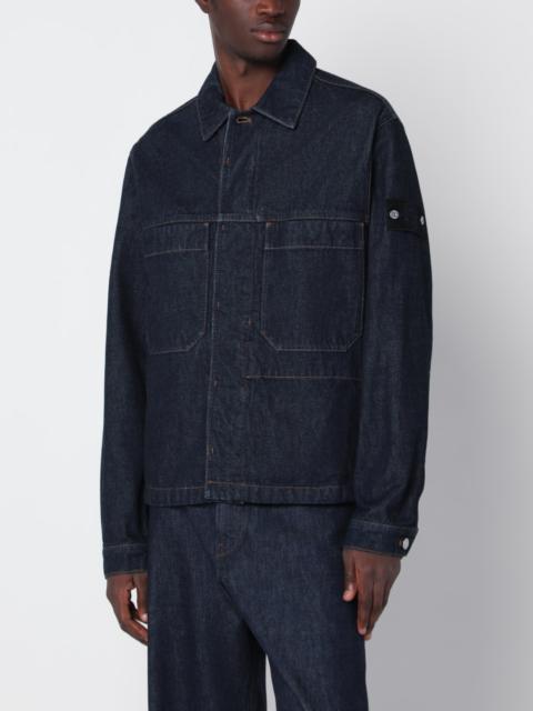 Stone Island Dark blue denim shirt jacket