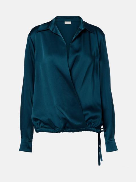 Dries Van Noten Satin wrap top
