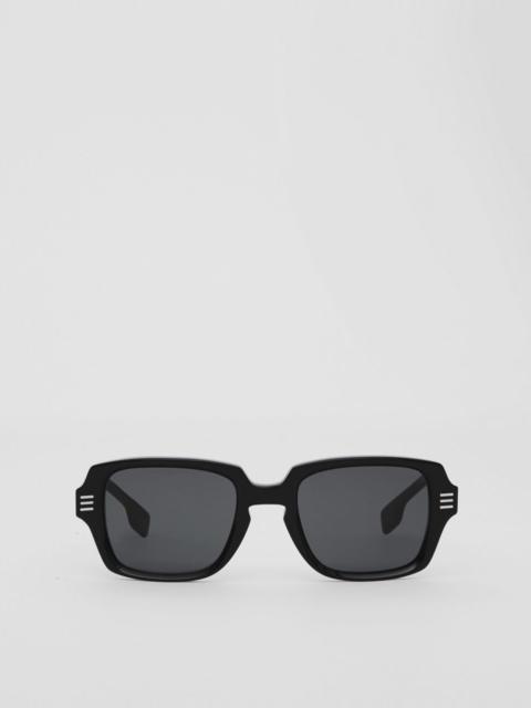 Logo Detail Rectangular Frame Sunglasses