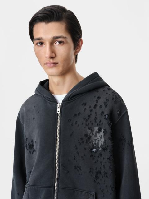 AMIRI MA LOGO SHOTGUN ZIP HOODIE