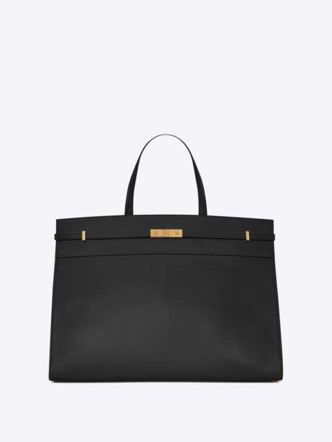 large manhattan shopping bag in smooth leather