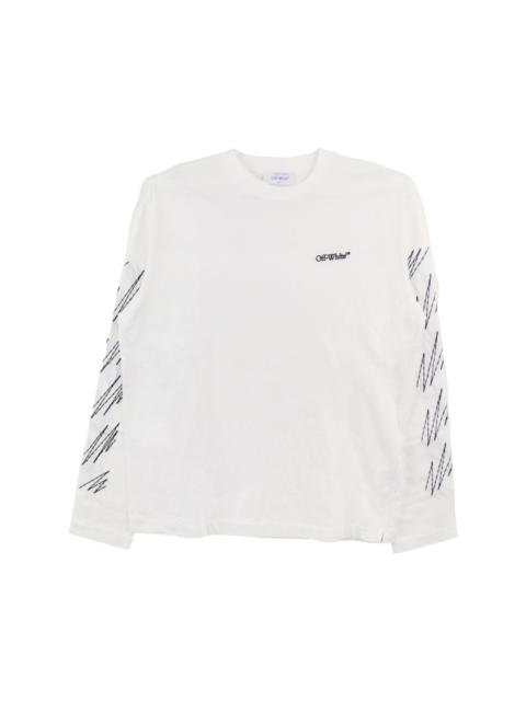 sketch-stripe cotton T-shirt