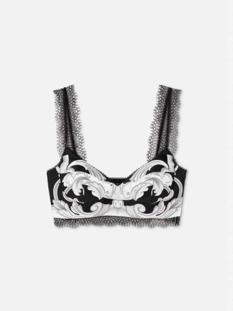 Silver Baroque Silk Bralette Top