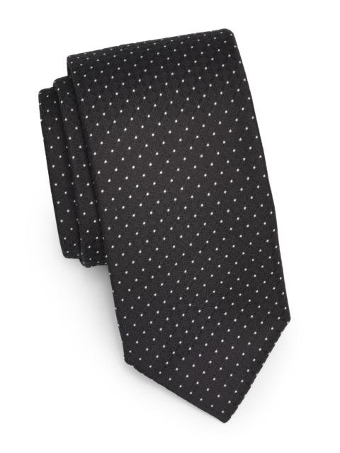 Canali Men's Light Dots Silk Tie - Black