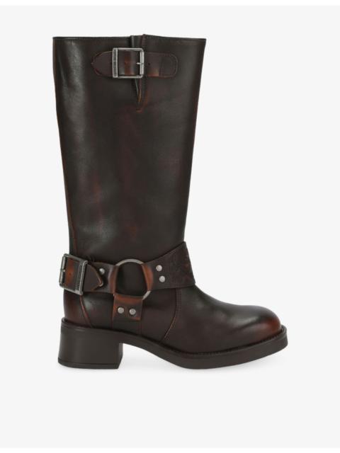 STEVE MADDEN Bonetta High-Leg Leather Boots