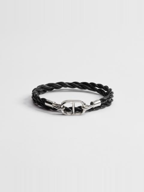 Dior CD Icon Woven Leather Double Bracelet