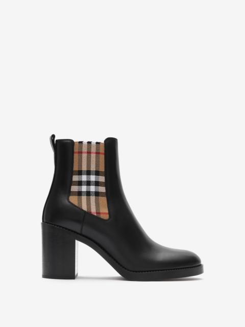 Burberry Leather Hampstead Heel Boots