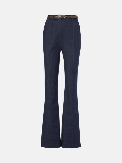 VERONICA BEARD Gracie belted high-rise bootcut jeans