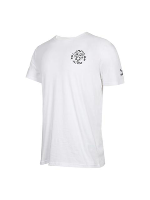 PUMA PUMA 그래픽 빈티지 고양이 티 '화이트' 578728-02