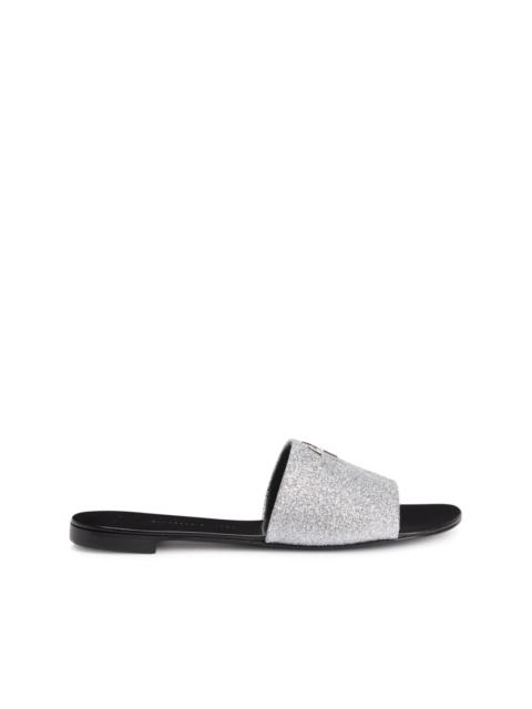 Shirley glitter-detail flat sandals