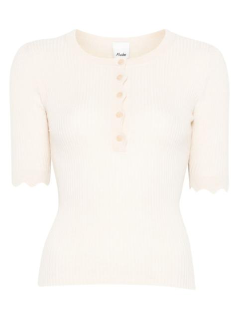 Allude button ribbed knitwear