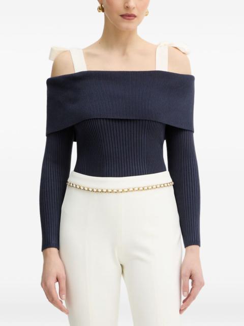 GUESS USA bow ribbed sweater