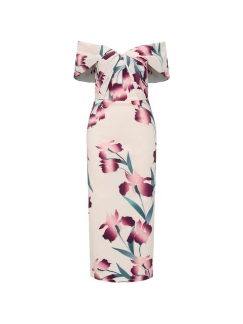 REBECCA VALLANCE Linnea off-the-shoulder floral midi dress