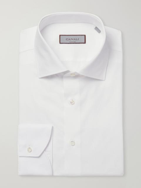 Canali Impeccabile Cutaway-Collar Cotton-Poplin Shirt