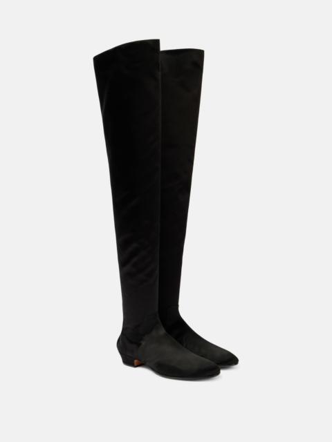 The Row Awar satin over-the-knee boots