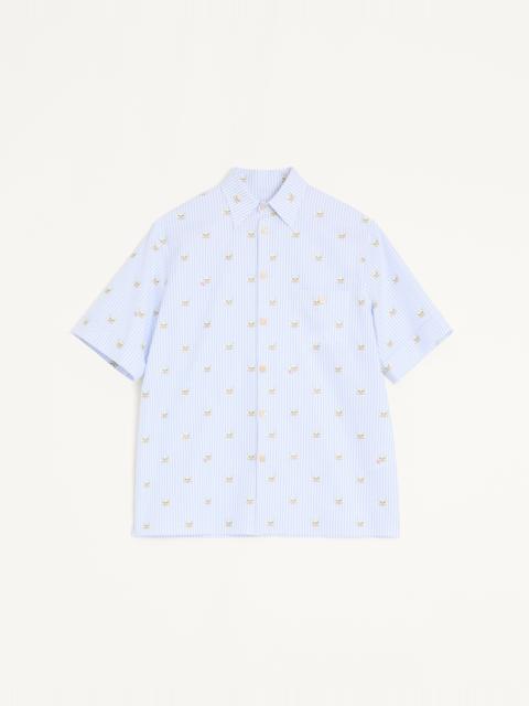 Valentino VALENTINO OXFORD COTTON SHIRT WITH LE CHAT DE LA MAISON PRINT