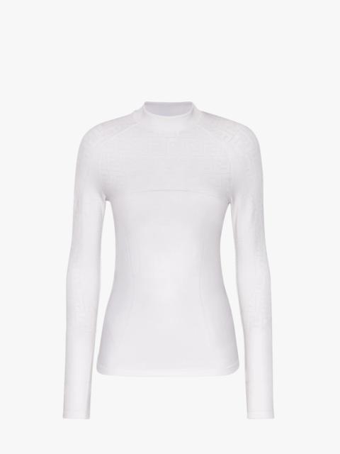 FENDI White tech fabric sweater