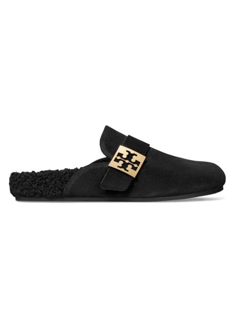 TORY BURCH Women's Mellow Faux-Shearling Suede Mules - Black