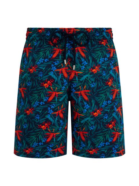Vilebrequin Men Stretch Long Swim Trunks Tropical Flowers