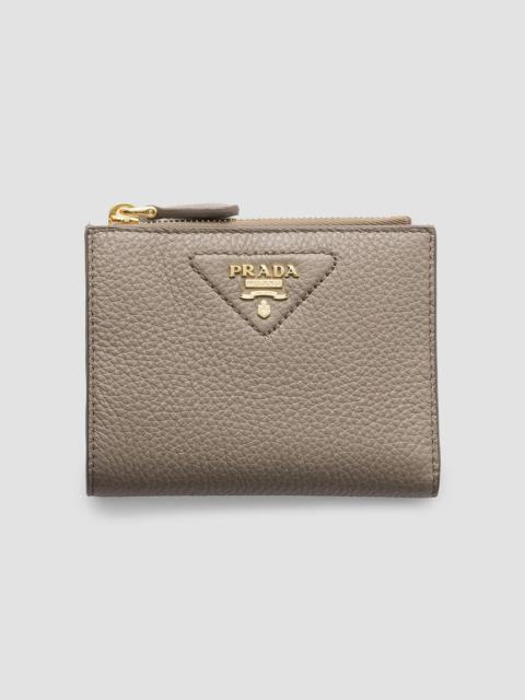 Prada Women's Small Leather Wallet - Grey