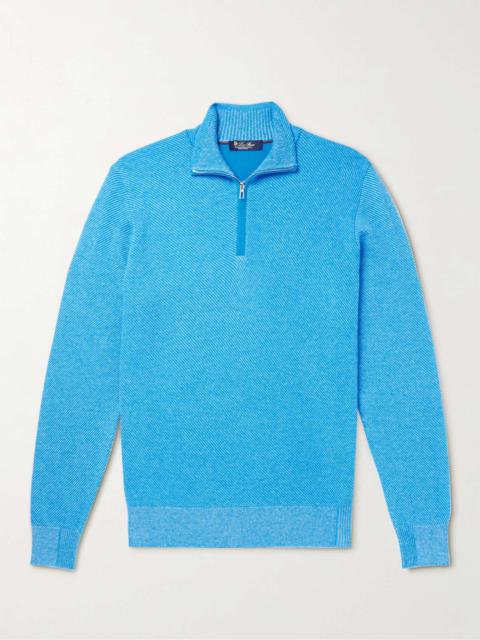 Roadster Striped Cashmere Half-Zip Sweater