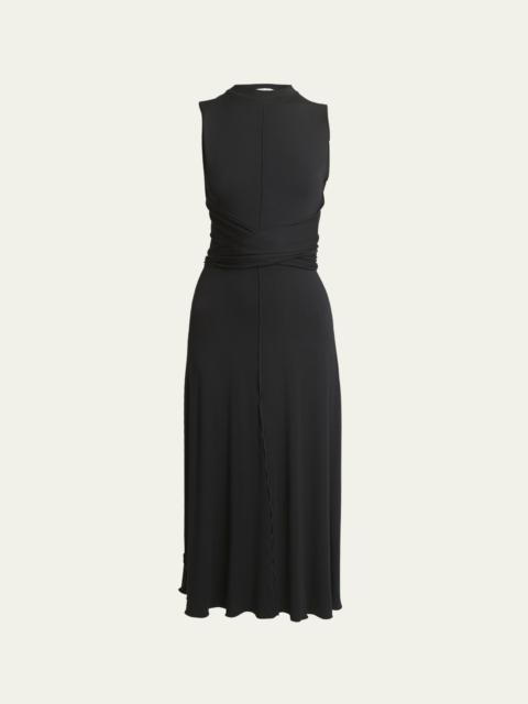 Beatrice Crisscross Sleeveless Jersey Midi Dress