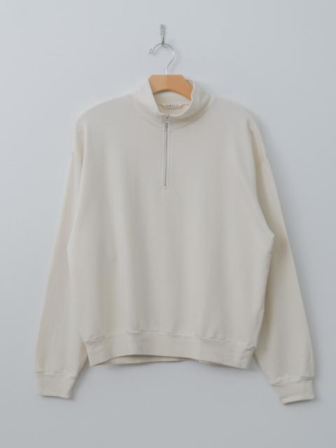 AURALEE Super High Gauge Sweat Half Zip P/O - Ivory White, Burgundy