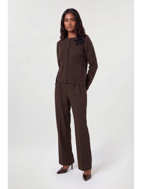 KAREN MILLEN Lace Embellished Cosy Knit Cardigan