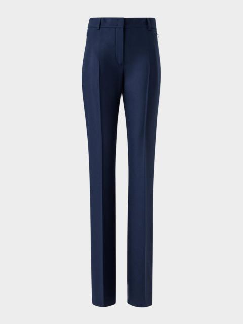 AKRIS Marilyn Wool Stretch Flannel Bootcut-Leg Ankle Pants