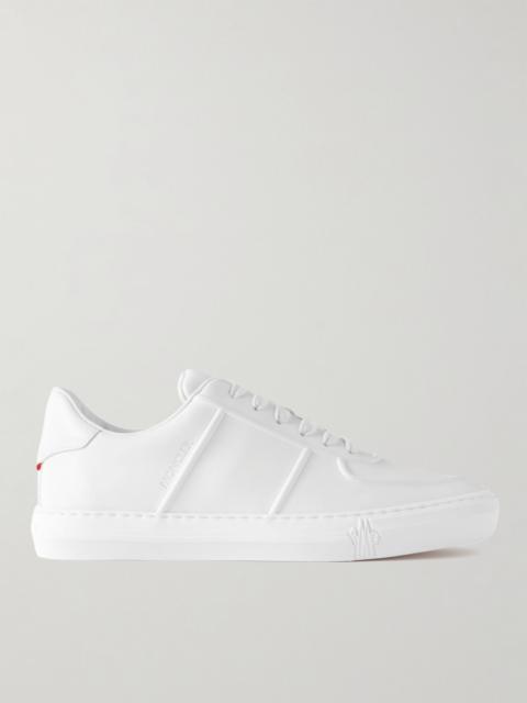 Moncler Neue York Logo-Appliquéd Leather Sneakers White